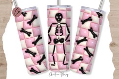 3D Inflated Skeleton Tumbler Wrap PNG Product Image 1