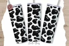 3D Inflated Cow Print Tumbler Wrap PNG Product Image 1