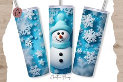 3D Christmas Snowman Tumbler Wrap PNG Product Image 1