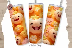 Kawaii 3D Jack O Lantern Tumbler Wrap PNG Product Image 1