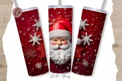 3D Christmas Santa Clause Tumbler Wrap PNG Product Image 1