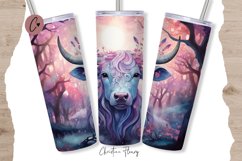 Magical Forest Cow Tumbler Wrap PNG Product Image 1