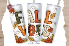 3D Inflated Fall Vibes Tumbler Wrap PNG Product Image 1