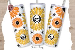 3D Inflated Halloween Sunflower Tumbler Wrap PNG Product Image 1