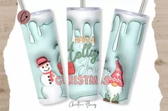 3D Inflated Have a Holly Jolly Christmas Tumbler Wrap PNG Product Image 1