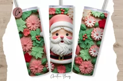 3D Christmas Santa Tumbler Wrap PNG Product Image 1