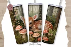3D Embroidered Baby Deer Tumbler Wrap PNG Product Image 1