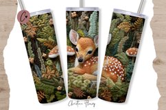 3D Embroidered Deer Tumbler Wrap PNG Product Image 1