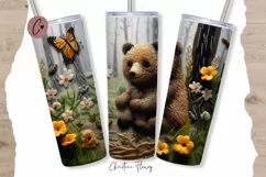 3D Embroidered Baby Bear Tumbler Wrap PNG Product Image 1