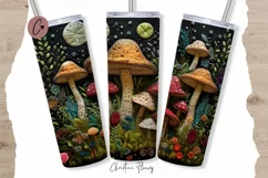 3D Embroidered Mushrooms Tumbler Wrap PNG Product Image 1