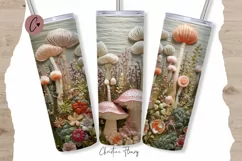 3D Embroidered Mushrooms Tumbler Wrap PNG Product Image 1
