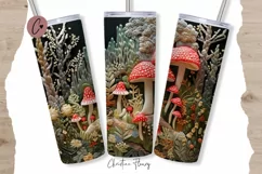 3D Embroidered Mushrooms Tumbler Wrap PNG Product Image 1