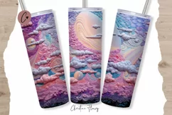 3D Embroidered Purple Sky Tumbler Wrap PNG Product Image 1