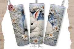 3D Embroidered Baby Bunny Tumbler Wrap PNG Product Image 1