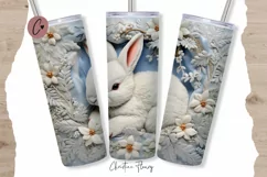 3D Embroidered Baby Bunny Tumbler Wrap PNG Product Image 1