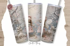 3D Embroidered Winter Fairies Tumbler Wrap PNG Product Image 1
