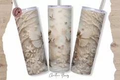 3D Embroidered Winter Fairies Tumbler Wrap PNG Product Image 1