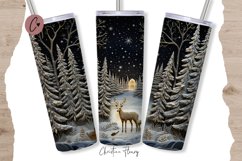 3D Embroidered Winter Night Tumbler Wrap PNG Product Image 1