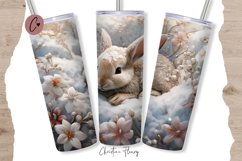 3D Embroidered Winter Bunny Tumbler Wrap PNG Product Image 1
