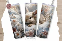 3D Embroidered Winter Bunny Tumbler Wrap PNG Product Image 1