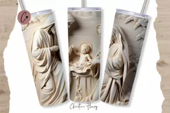 3D Christian Nativity Scene Tumbler Wrap PNG Product Image 1