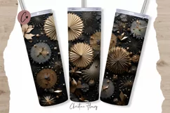 3D New Years Eve Fireworks Tumbler Wrap PNG Product Image 1