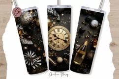 3D New Years Eve Tumbler Wrap PNG Product Image 1