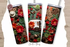 3D Western Christmas Trailer Tumbler Wrap PNG Product Image 1