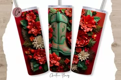 3D Western Christmas Cowboy Boot Tumbler Wrap PNG Product Image 1
