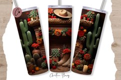3D Western Christmas Fireplace Tumbler Wrap PNG Product Image 1