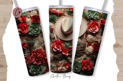 3D Western Christmas Tumbler Wrap PNG Product Image 1