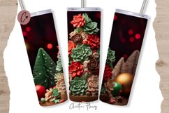 3D Western Christmas Tree Tumbler Wrap PNG Product Image 1