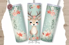 Cute Christmas Reindeer Tumbler Wrap PNG Product Image 1
