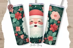 Cute Christmas Santa Tumbler Wrap PNG Product Image 1