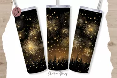 New Years Fireworks Tumbler Wrap PNG | New Years Sublimation Product Image 1