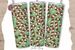 Inflated Candy Cane Christmas Tumbler Wrap PNG Product Image 1