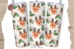 Inflated Reindeer Christmas Tumbler Wrap PNG Product Image 1