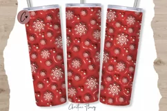 Inflated Snowflake Christmas Tumbler Wrap PNG Product Image 1