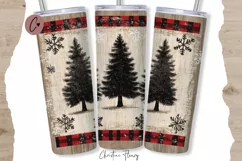 Rustic Christmas Tumbler Wrap PNG | Christmas PNG Product Image 1