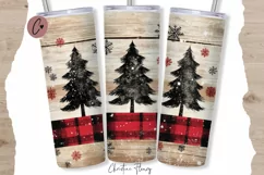 Rustic Christmas Tumbler Wrap PNG | Christmas PNG Product Image 1