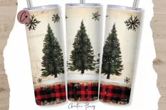 Rustic Christmas Tumbler Wrap PNG | Christmas PNG Product Image 1