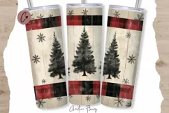 Rustic Christmas Tumbler Wrap PNG | Christmas PNG Product Image 1