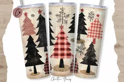 Rustic Christmas Tumbler Wrap PNG | Christmas PNG Product Image 1
