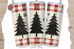 Rustic Christmas Tumbler Wrap PNG | Christmas PNG Product Image 1