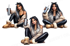 Autumn Latina Woman Png, Cozy Fall Latina Girl Product Image 9