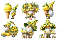 Cute Watercolor Lemon Gnome Clipart, Fruit Gnome Png. Product Image 5