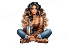 Autumn Latina Woman Png, Cozy Fall Latina Girl Product Image 2