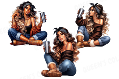 Autumn Latina Woman Png, Cozy Fall Latina Girl Product Image 5