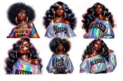 Praying Black Woman Clipart, Afro Faith Girl Png. Product Image 6