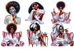 Self Care Clipart, Self Love Png, Afro Girl Spa Time Product Image 5